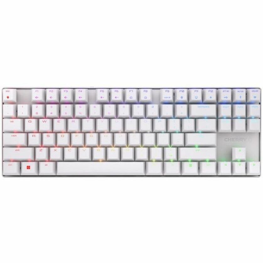CHERRY MX 8.2 Gaming Keyboard - Wired/Wireless Connectivity - USB Type A Interface - RGB LED - QWERTY Layout - White