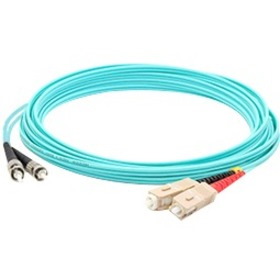 AddOn 40m SC (Male) to ST (Male) Aqua OM4 Duplex Fiber OFNR (Riser-Rated) Patch Cable