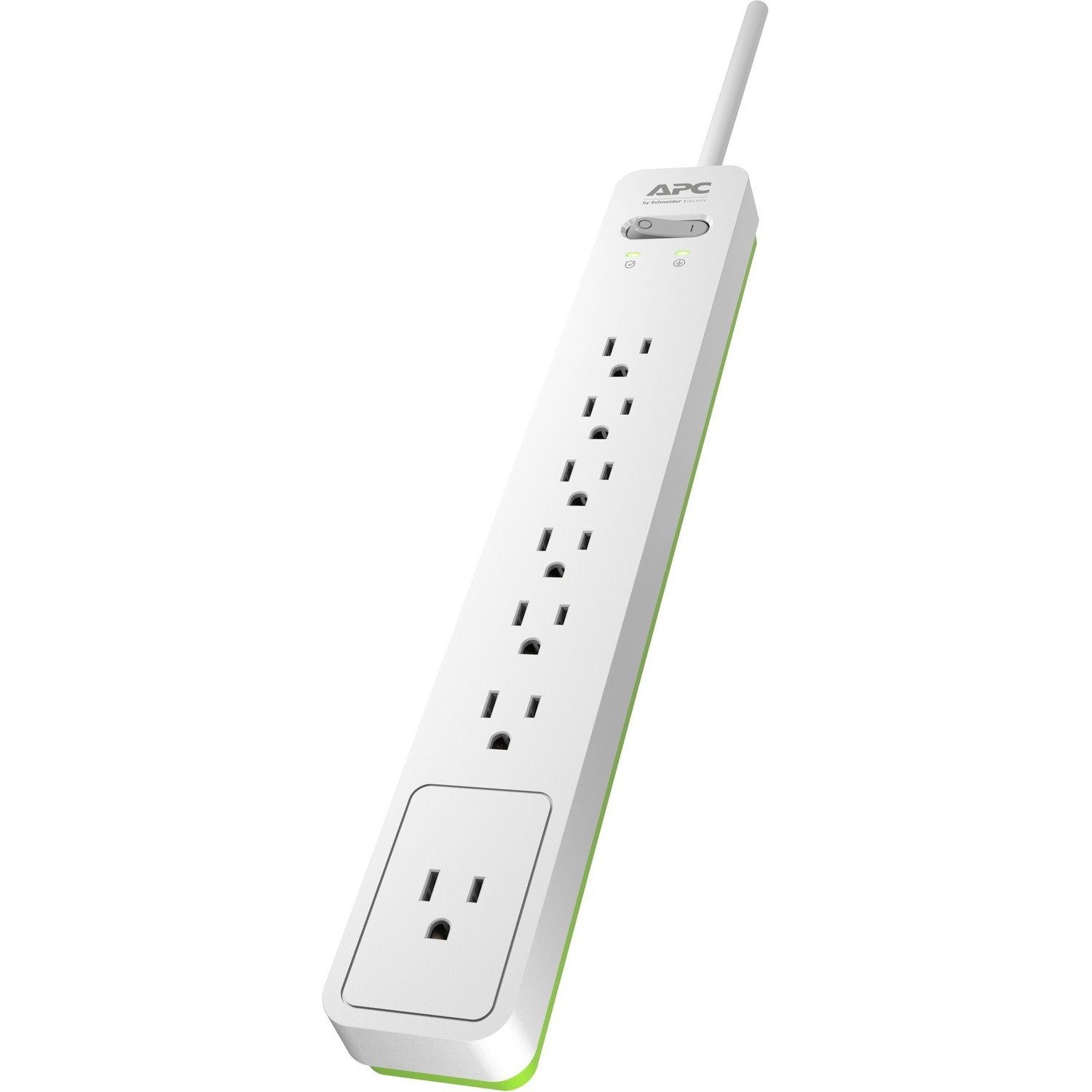 APC by Schneider Electric Essential SurgeArrest PE76W, 7 Outlets, 6 Foot Cord, 120V, White