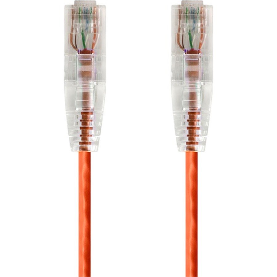 Monoprice SlimRun Cat6 28 AWG UTP Ethernet Network Cable, 2ft Orange