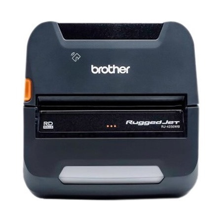 Brother RuggedJet RJ4250WBL Mobile Direct Thermal Printer - Monochrome - Portable - Label/Receipt Print - USB - Bluetooth - Wireless LAN - Near Field Communication (NFC) - Battery Included
