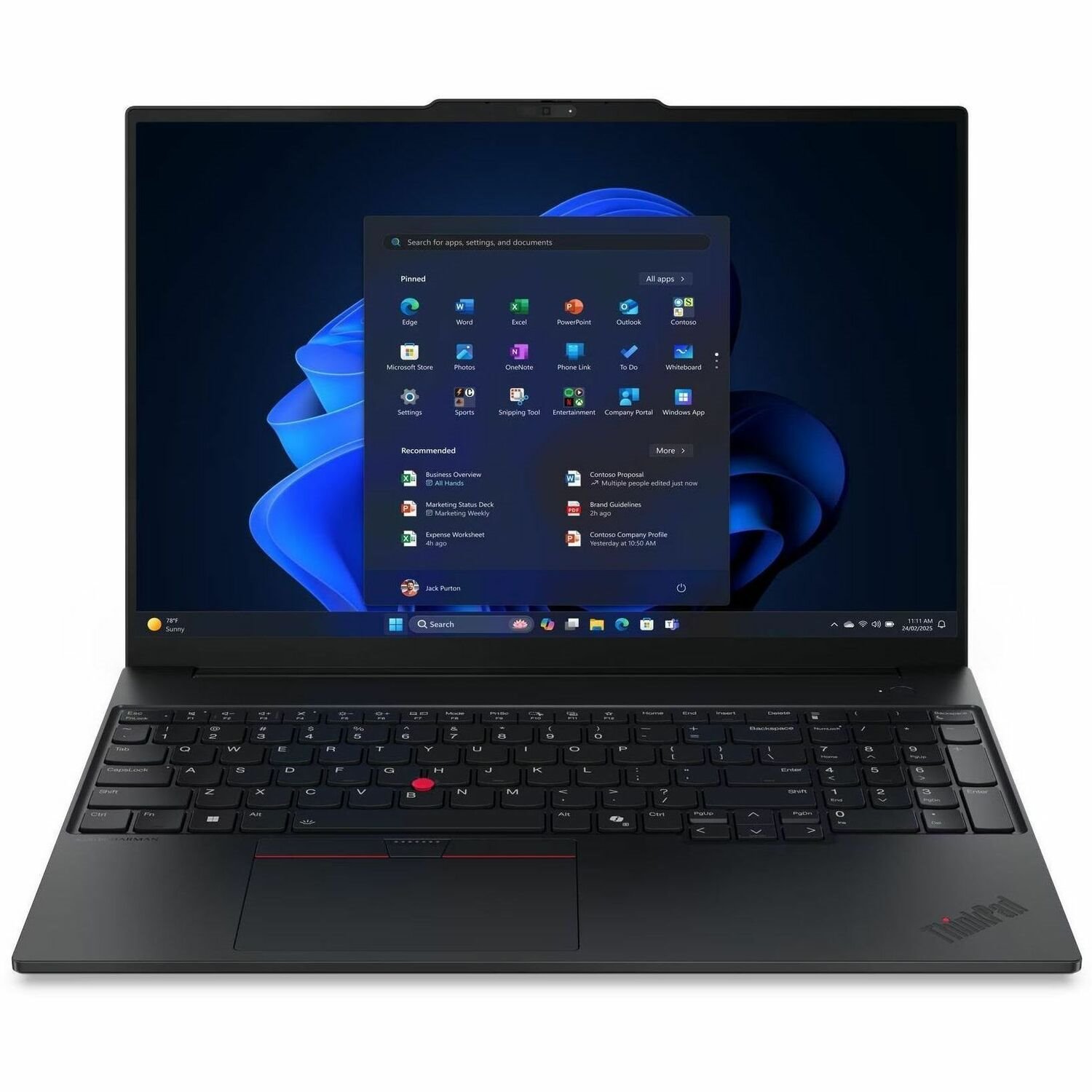 Lenovo ThinkPad E16 Gen 3 21SR0033US 16" Notebook - WUXGA - Intel Core Ultra 7 255H - 16 GB - 512 GB SSD - English Keyboard - Black