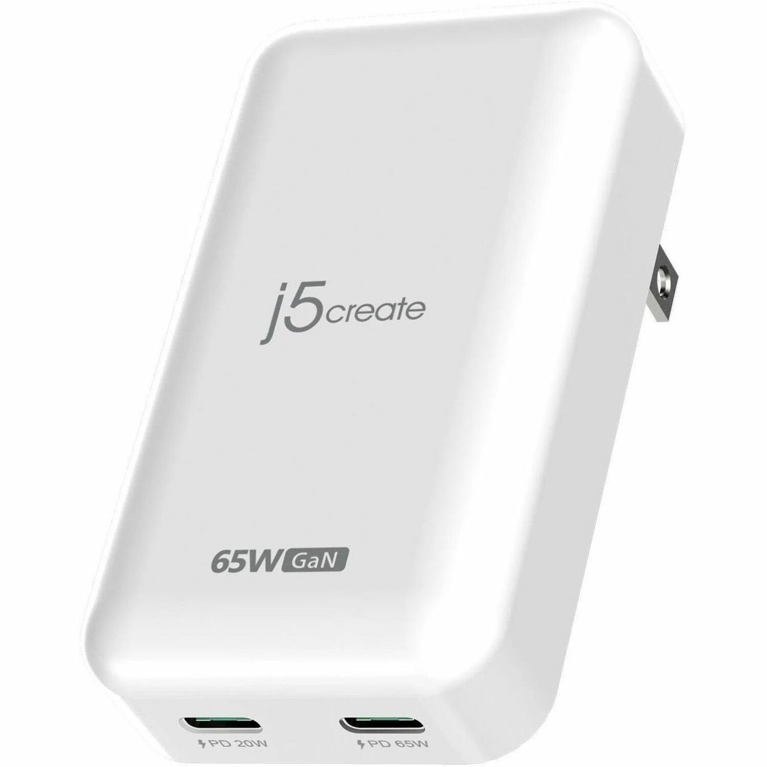 j5create JUP2465 65W GaN Slim PD USB-C 2-Port Charger