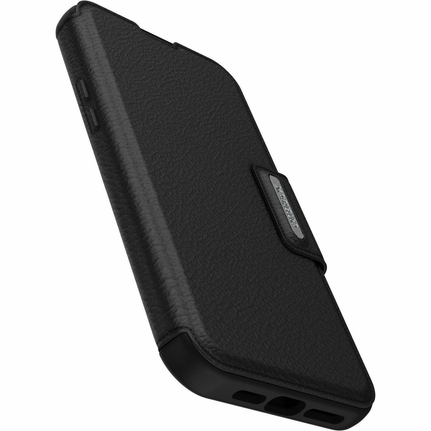 OtterBox Strada Carrying Case (Folio) Apple iPhone 15 Plus Smartphone, Cash, Card, Notes - Shadow (Black)