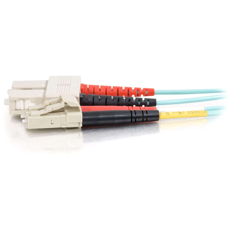 C2G 2m LC-SC 10Gb 50/125 OM3 Duplex Multimode PVC Fiber Optic Cable - Aqua