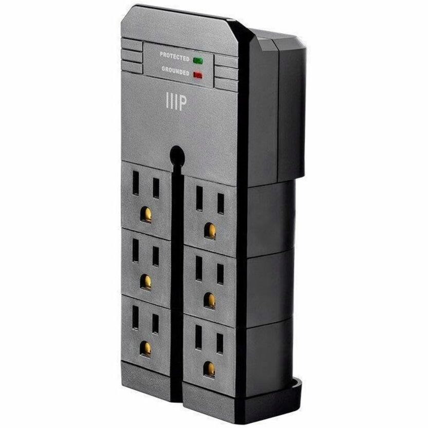 Monoprice 6-Outlet Rotating Wall Tap Surge Protector, 2160 Joules, Clamping Voltage 500V