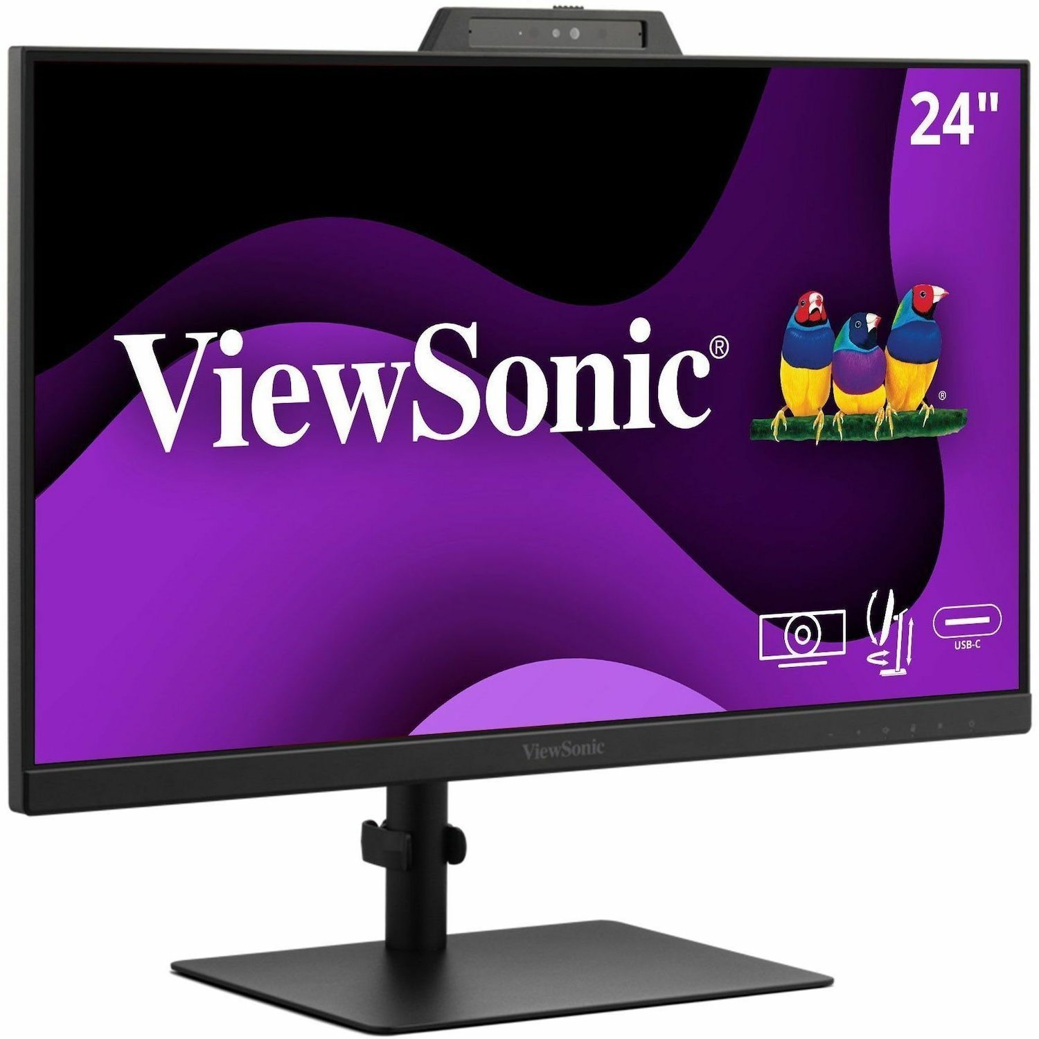 ViewSonic VG2441V 24 Inch 1080p IPS Video Conferencing Monitor with Integrated Windows Hello Certified IR 5MP Webcam, Built-in Microphone, Advanced Ergonomics, USB C, HDMI, and DisplayPort Inputs
