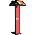 CTA Digital Customizable Dual Enclosure Locking Floor Stand Kiosk with Graphic Card Slot for Branding for 10.2" iPad 7th/ 8th/ 9th Gen & More (Black)