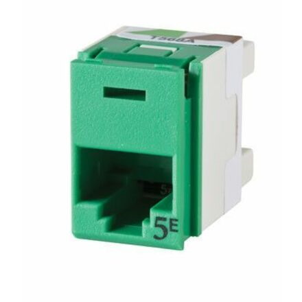 Ortronics Clarity 5E Panel Jack, Rear Load, T568A/B, 180 Deg, Green