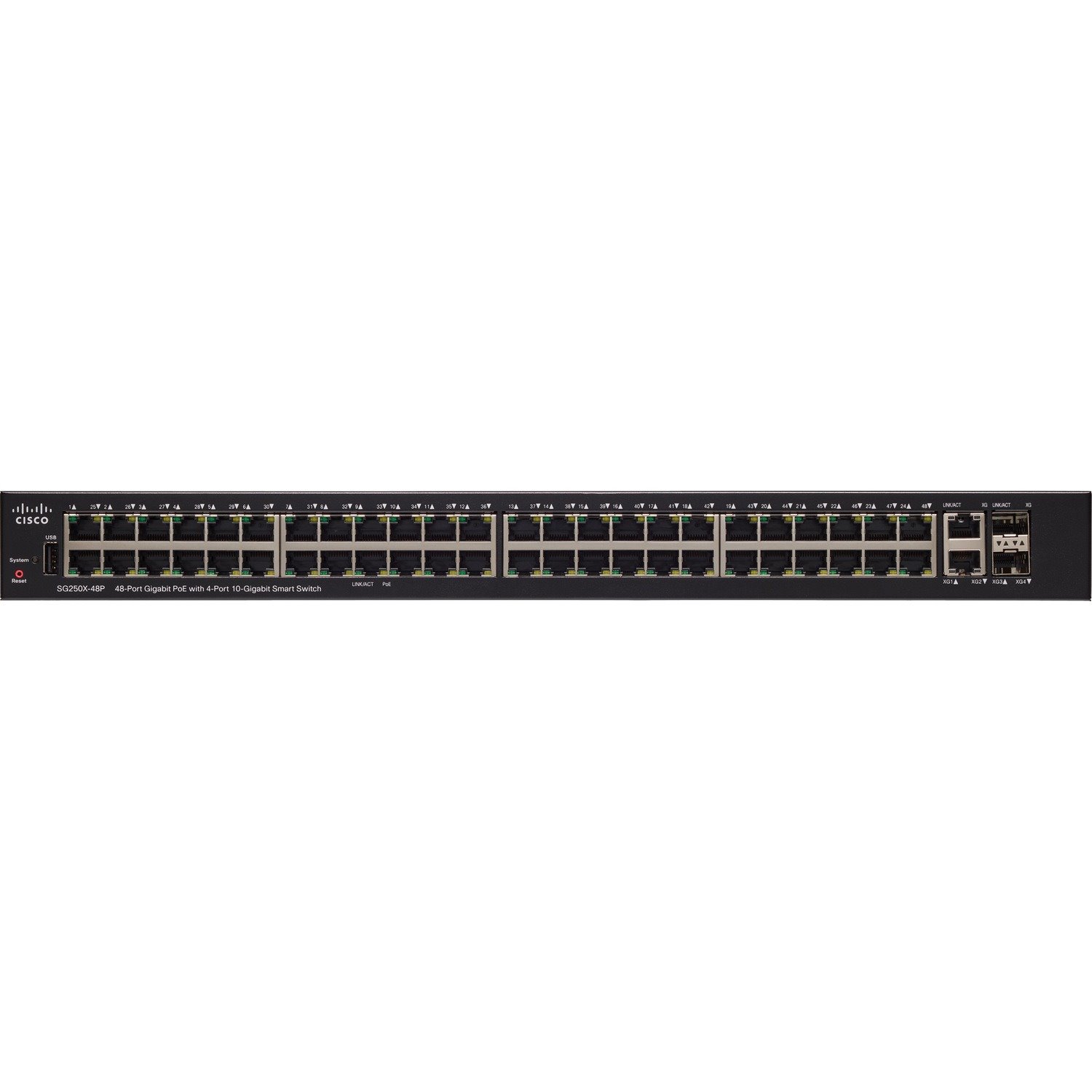 Cisco SG250X-48P Gigabit PoE with 4-Port 10-Gigabit Smart Switch