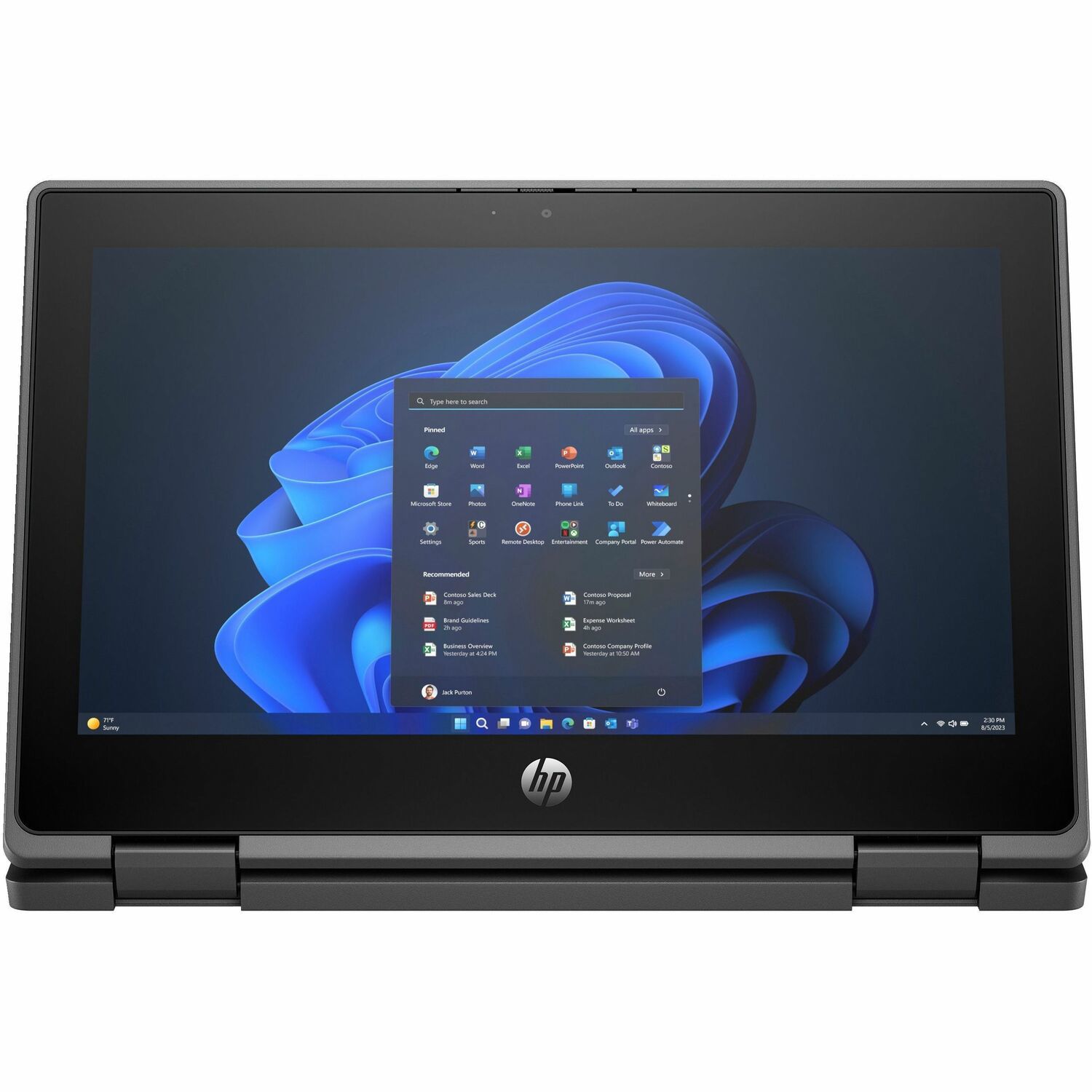 HP Fortis Flip G1i 11.6" Touchscreen Convertible 2 in 1 Notebook - HD - Intel N-Series N250 - 8 GB - 256 GB SSD - English, French Keyboard - Jet Black - Smart Buy