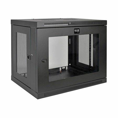 Eaton Tripp Lite Series SmartRack 9U Low-Profile Switch-Depth Wall-Mount Mini Rack Enclosure, Clear Acrylic Window