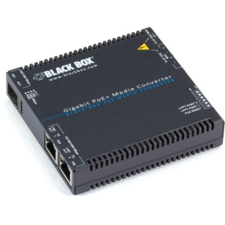 Black Box Gigabit PoE+ Media Converter - 10/100/1000BASE-T to SFP