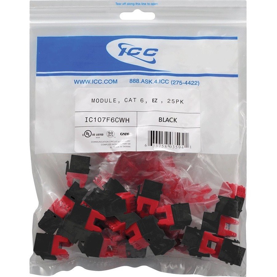 ICC 8P8C EZ Category 6 Module, 25 PC