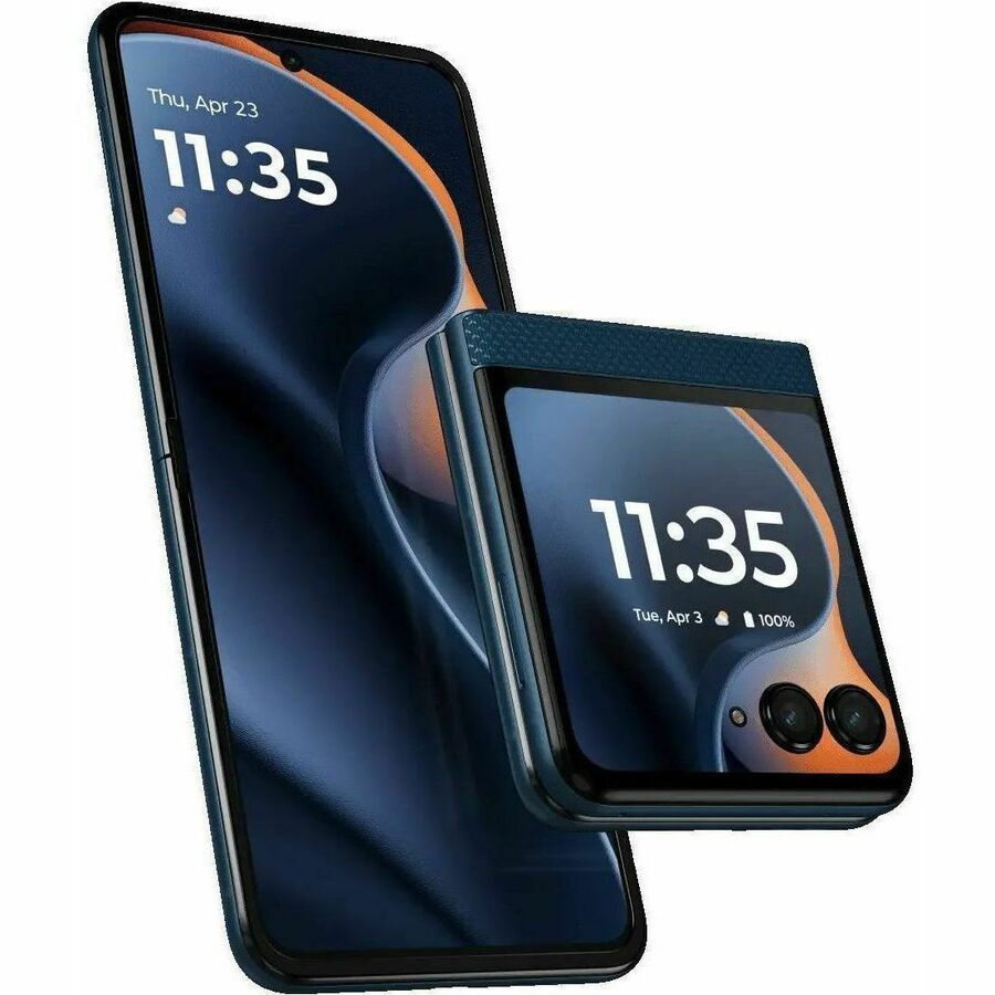 Motorola Mobility razr 2025 256 GB Smartphone - 6.9" Flexible Folding Screen P-OLED Full HD Plus 2640 x 1080 - Octa-core (Cortex A78Quad-core (4 Core) 2.60 GHz + Cortex A55 Quad-core (4 Core) 2 GHz - 8 GB RAM - Android 15 - 5G - PANTONE Gibraltar Sea