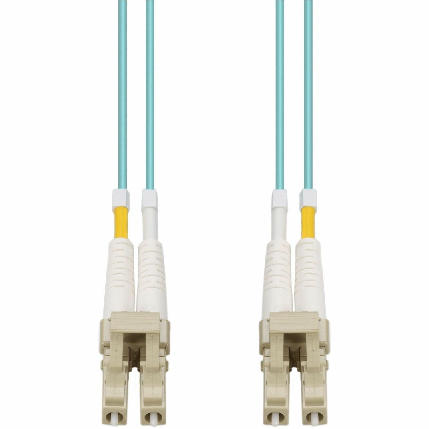 AddOn 3m LC to LC Aqua OM4 Duplex Armored Fiber Patch Cable