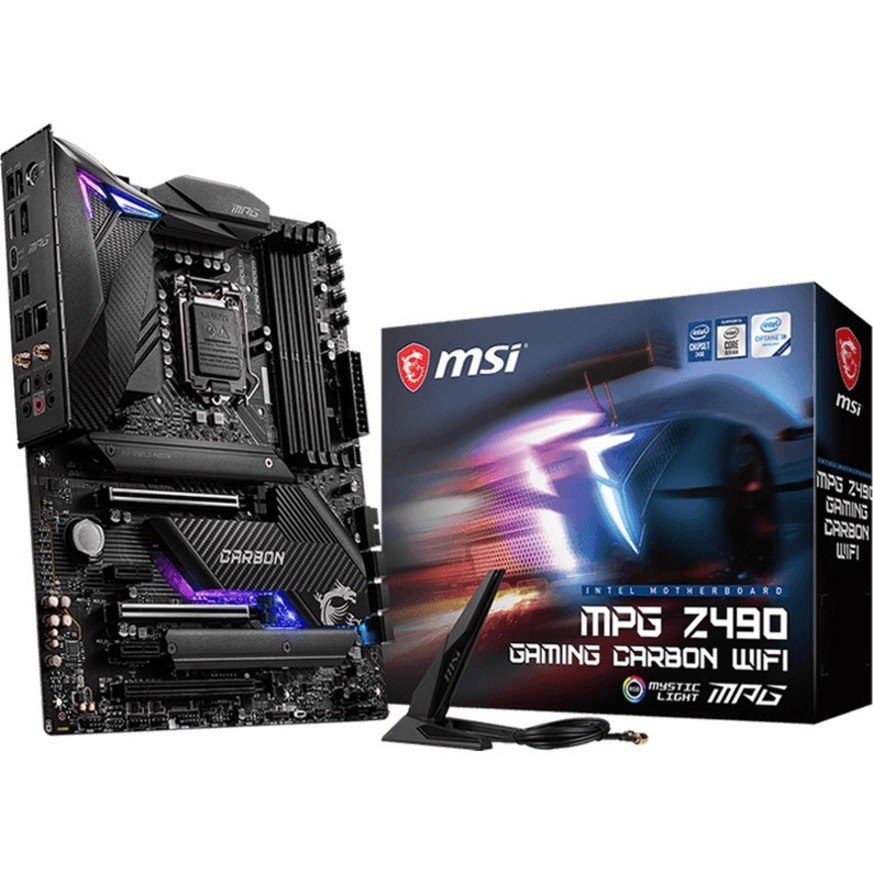 MSI MPG Z490 GAMING CARBON WIFI Desktop Motherboard - Intel Z490 Chipset - Socket LGA-1200 - Intel Optane Memory Ready - ATX