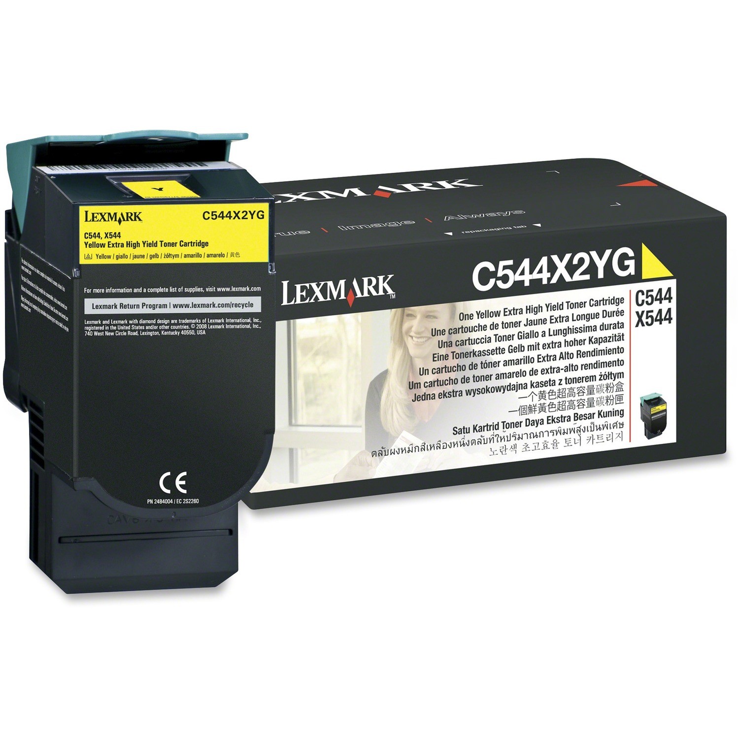 Lexmark C544X2YG Original Laser Toner Cartridge - Yellow Pack