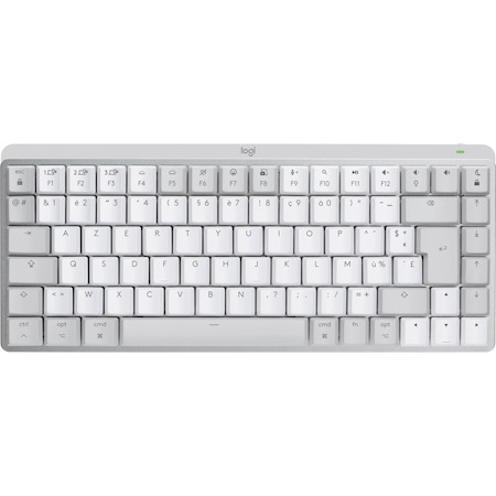 Logitech MX Mechanical Mini Keyboard - Wireless Connectivity - USB Type C Interface - LED - English (UK) - QWERTY Layout - Light Grey