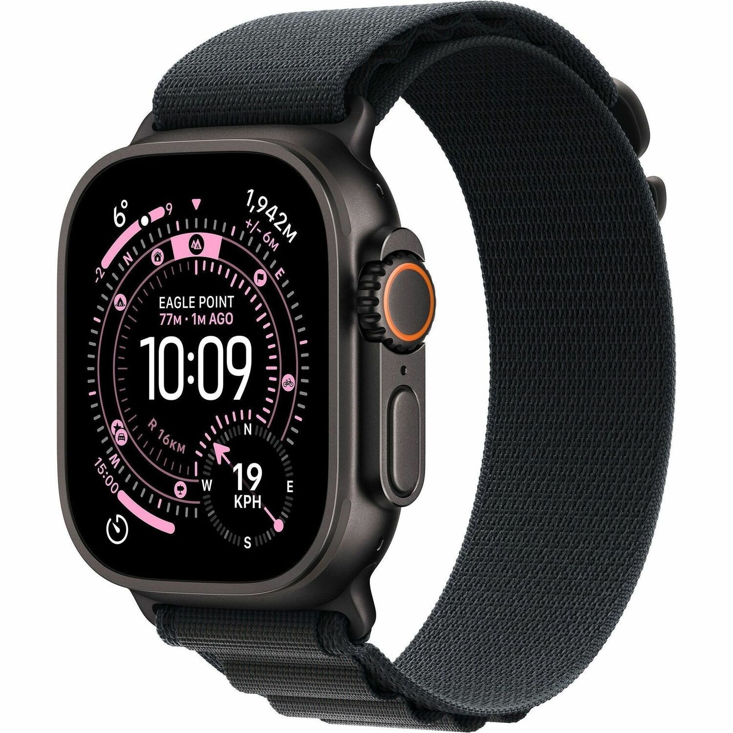 Apple Watch Ultra 3 Smartwatch - 49 mm Case Height - 44 mm Case Width - Schwarz Tasche, Farbe - Schwarz Band Color - Titan Geh�usematerial - Wireless LAN - 4G - LTE