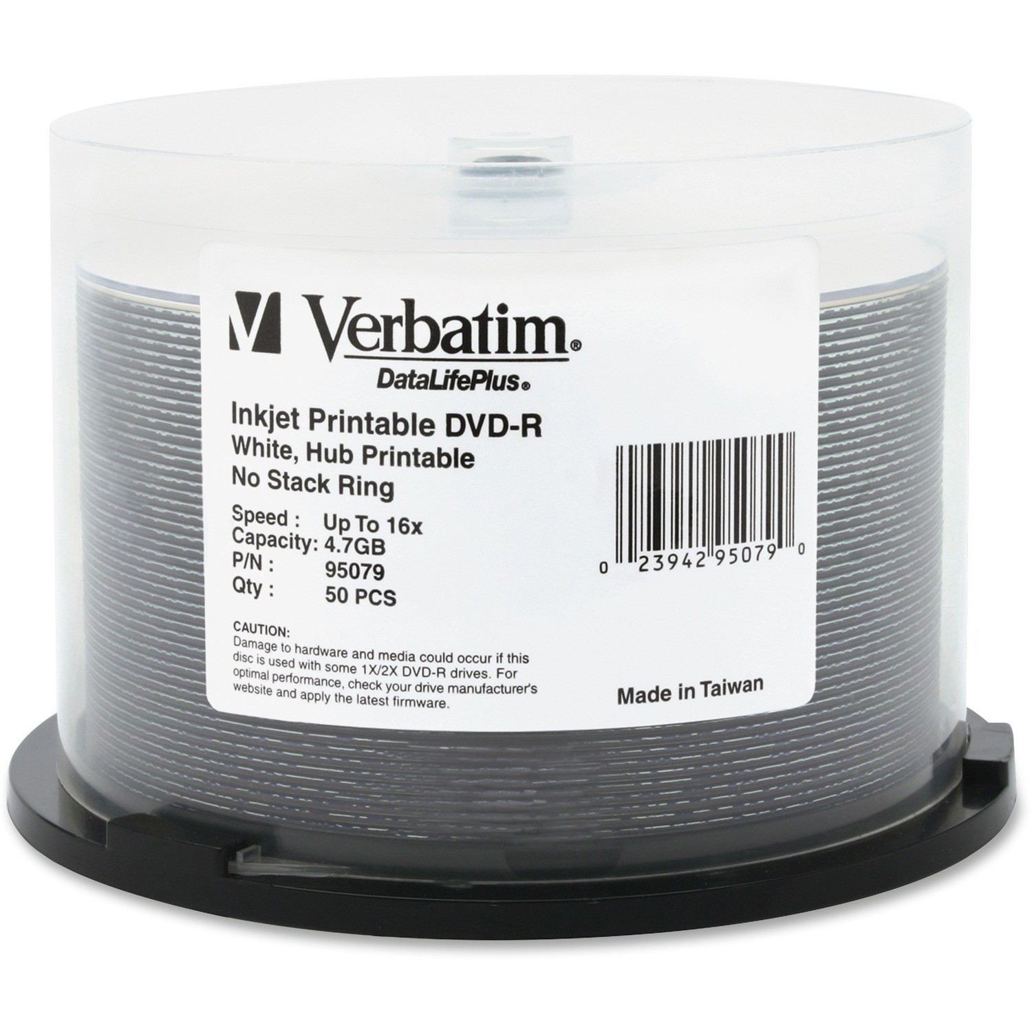 Verbatim DVD-R 4.7GB 50Pk White Wide Inkjet 16x