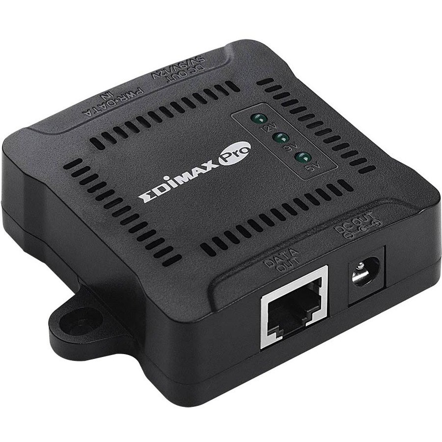 Edimax IEEE 802.3at Gigabit PoE+ Splitter with Adjustable 5V DC, 9V DC, 12V DC Output