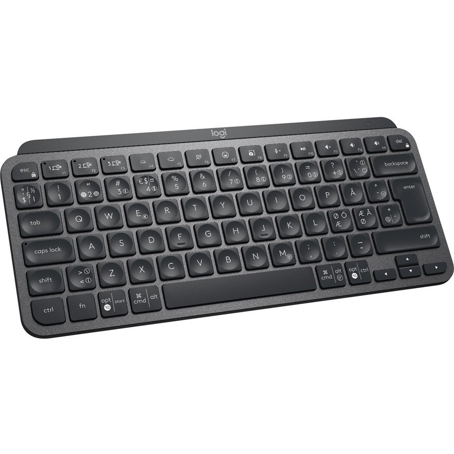 Logitech MX Keys Mini Keyboard - Wireless Connectivity - LED - Danish, Norwegian, Swedish, Finnish, Nordic - QWERTY Layout - Graphite
