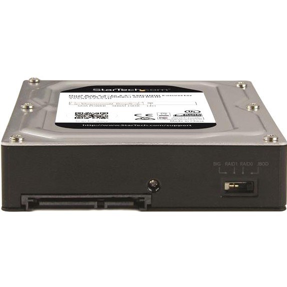 StarTech.com Dual-Bay 2.5in to 3.5in SATA Hard Drive Adapter Enclosure with RAID - Supports SATA III & RAID 0, 1, Spanning, JBOD Aluminum