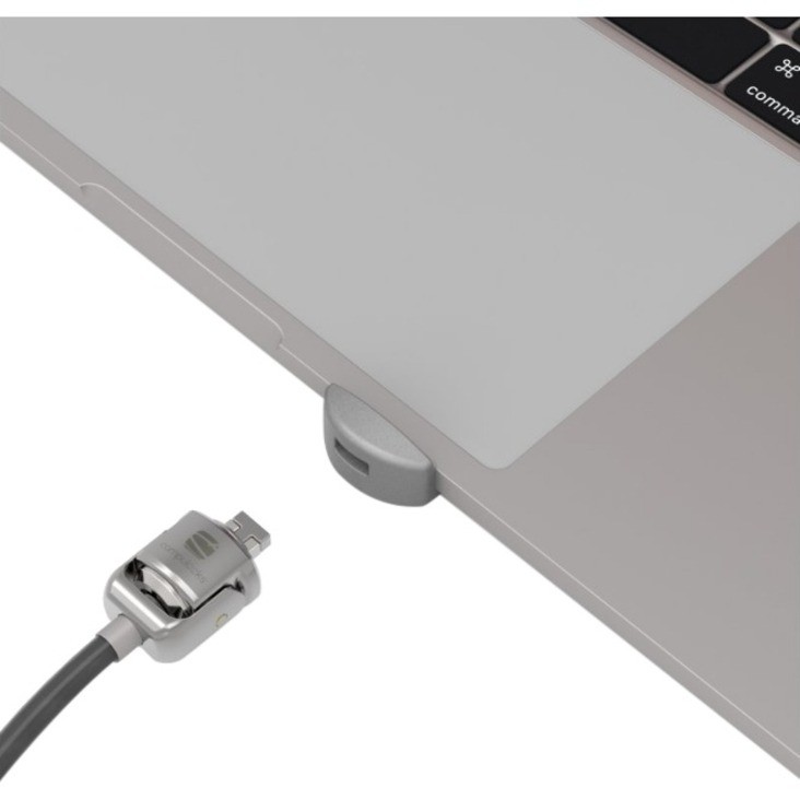 Ledge Lock Adapter for MacBook Pro 13" M1 & M2 with Keyed Cable Lock Silver