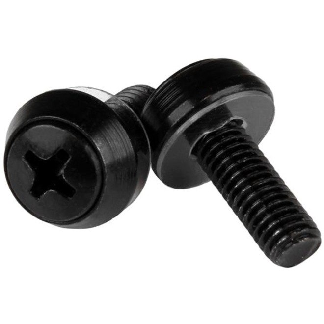 StarTech.com M6 x 12mm - Screws - 100 Pack, Black - M6 Mounting Screws for Server Rack & Cabinet