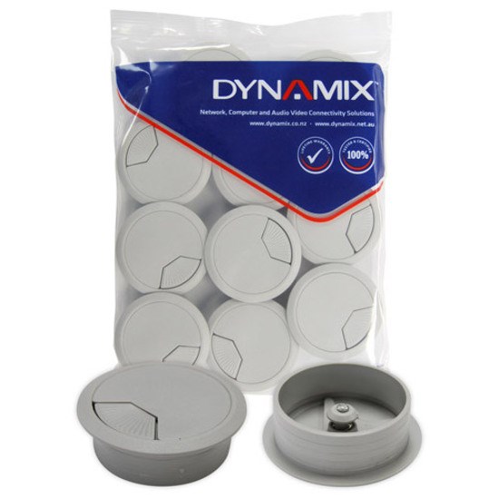 Dynamix 80mm Desk Grommet Grey - 10 Pack