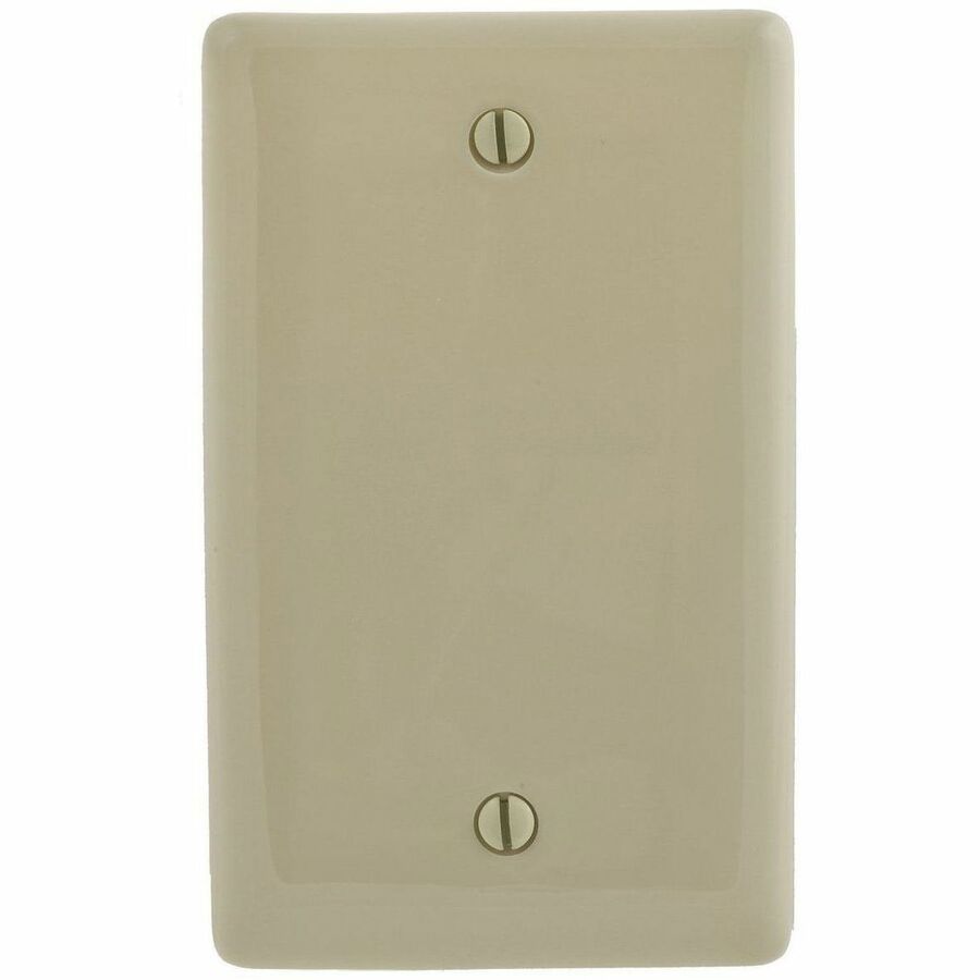 Bryant Wallplates and Box Covers, Wallplates, Nylon, 1-Gang, Jumbo, Blank, Ivory