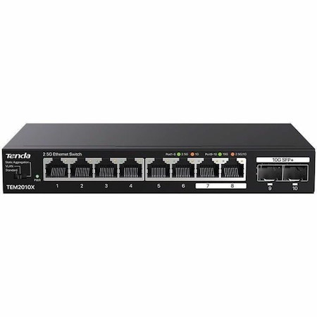 Tenda 8-Port 2.5G Ethernet Switch With 2*10G SFP + Slots