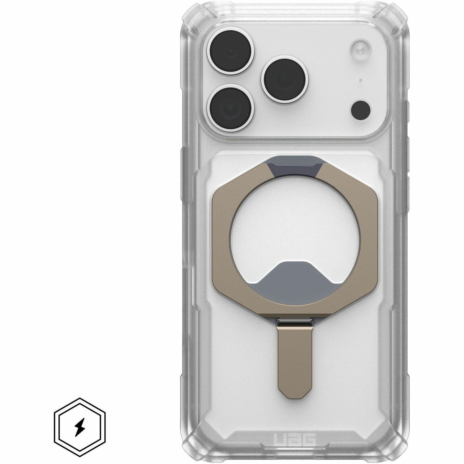 Urban Armor Gear Plasma XTE Case voor Apple iPhone 17 Pro Smartphone - Glashelder, Titanium