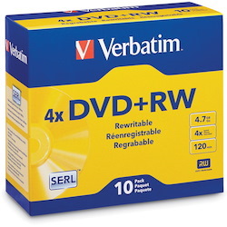 Verbatim DataLifePlus 94839 DVD Rewritable Media - DVD+RW - 4x - 4.70 GB - 10 / Pack - Silver