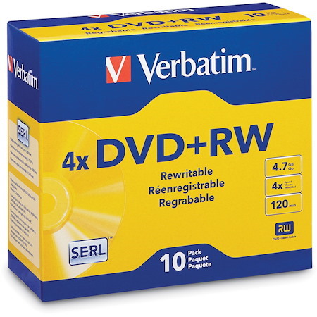 Verbatim DataLifePlus 94839 DVD Rewritable Media - DVD+RW - 4x - 4.70 GB - 10 / Pack - Silver