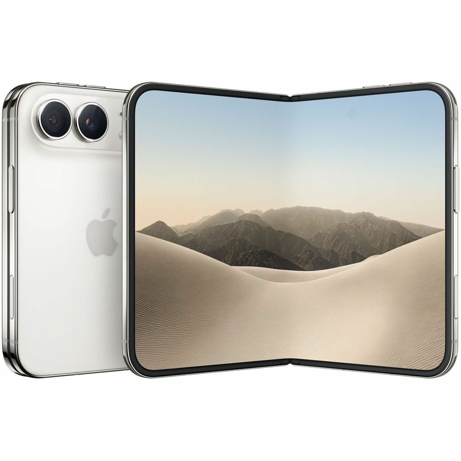 Apple iPhone Duo 1 TB Smartphone - 7.6" Flexible Folding Screen ProMotion Technology HDR10 1878 x 2670 - Hexa-core (A20 ProDual-core (2 Core)A20 Pro Quad-core (4 Core) - 12 GB RAM - iOS 27 - 5G - Star White