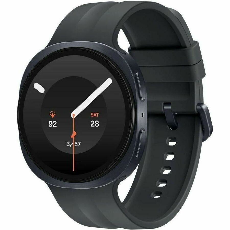 Samsung Galaxy Watch9 SM-L355F Smart Watch - 46 mm Case Height - 43.70 mm Case Width - Graphite Body Color - Black Band Color - Armor Aluminum Case Material - Wireless LAN - 4G - LTE, UMTS