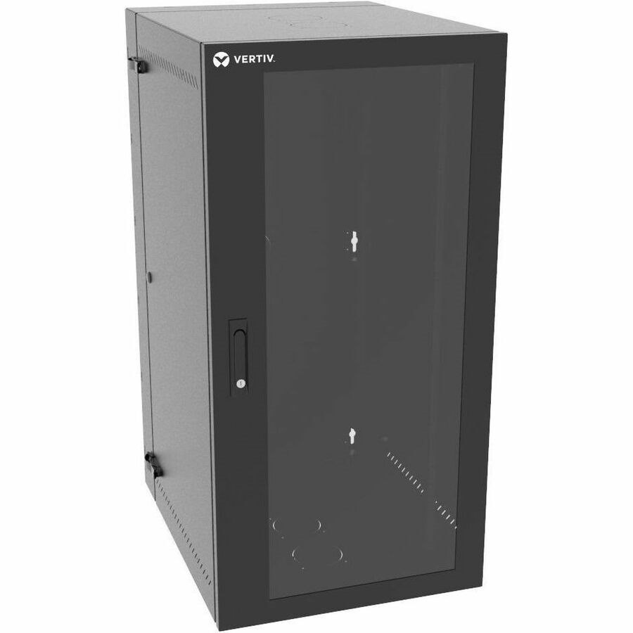 Vertiv VR Rack 25U Server Rack Enclosure | Wall Mount | 1219.2x533.4x609.6mm 48x21x24in (HxWxD) | Mesh door | Medium depth | rack cabinet (VR1013)