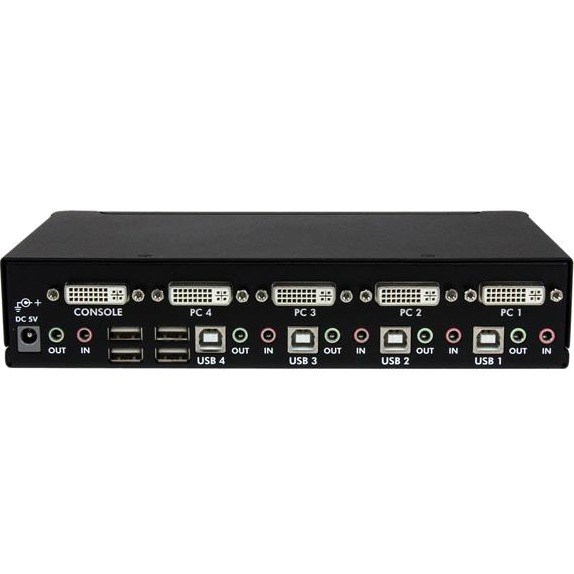 StarTech.com 4 Port High Resolution USB DVI Dual Link KVM Switch with Audio