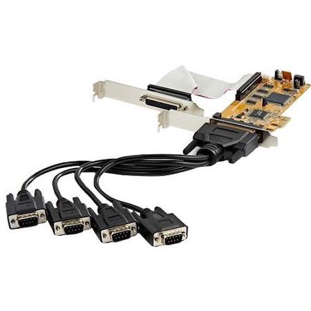 StarTech.com 8-Port PCI Express RS232 Serial Adapter Card, PCIe to DB9 Controller 16C1050 UART, Low Profile, 15kV ESD, Windows Only, TAA
