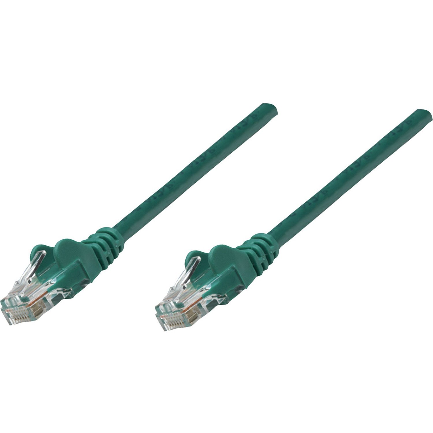 Intellinet Network Patch Cable, Cat5e, 2m, Green, CCA, U/UTP, PVC, RJ45, Gold Plated Contacts, Snagless, Booted, Lifetime Warranty, Polybag