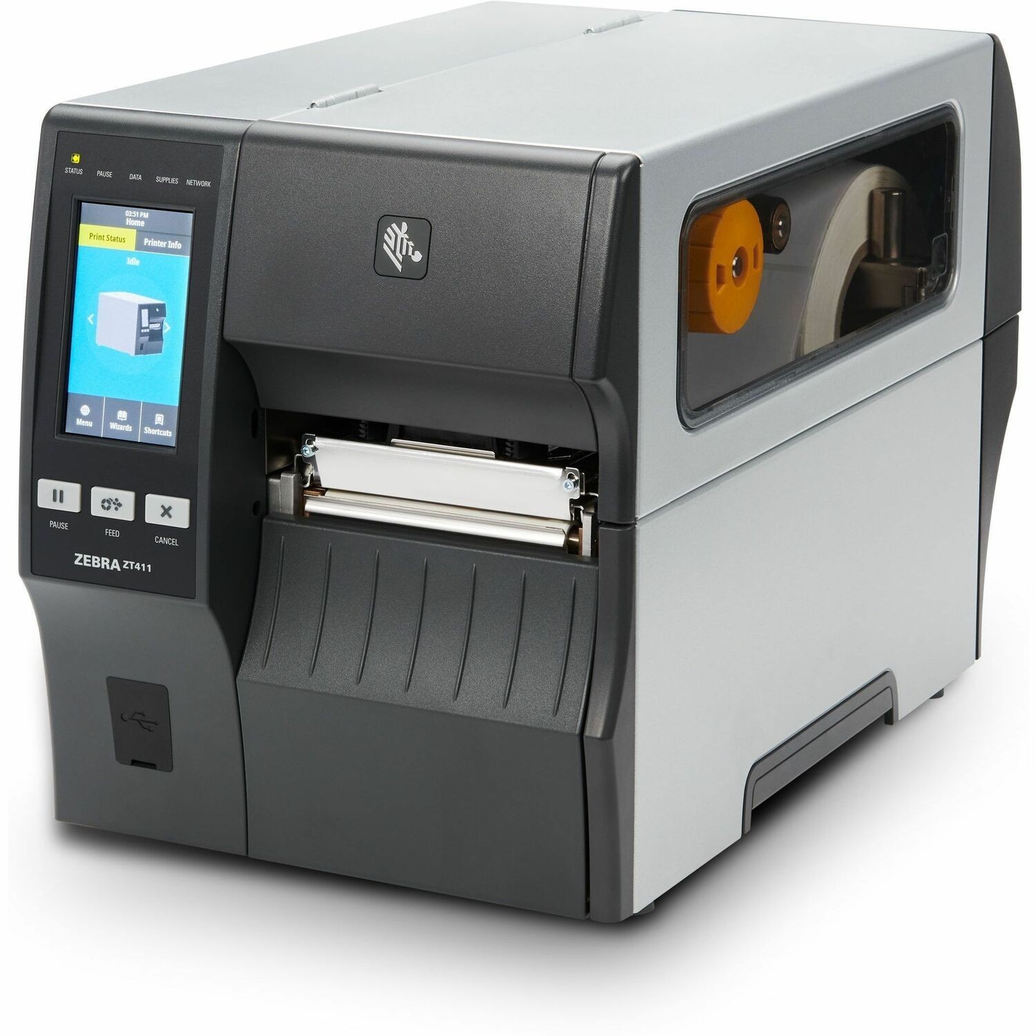 Zebra ZT411 Gewerblich, Manufacturing, Transport und Logistik, Retail, Gesundheitswesen, Business, Verpackungsetikett, Laboratory, Asset-Verfolgung, Apotheke Thermotransferdrucker - Monochrom - Etikettendruck - Fast Ethernet - USB - USB-Schnittstelle - Seriell - Bluetooth 4.1, 5.3 - IEEE 802.11ac Wireless LAN - Sicherheit - EU, UK - With Schneider