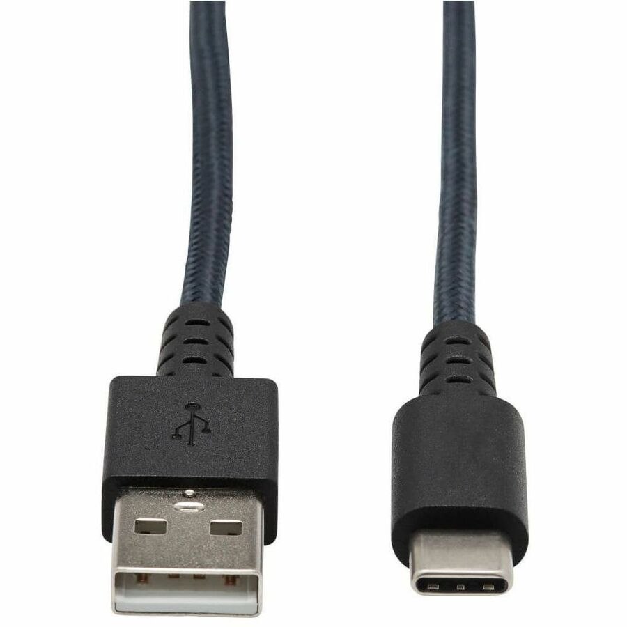 Eaton Tripp Lite Series Heavy-Duty USB-A to USB-C Cable, USB 2.0, UHMWPE and Aramid Fibers, (M/M), Gray, 6 ft. (1.83 m)