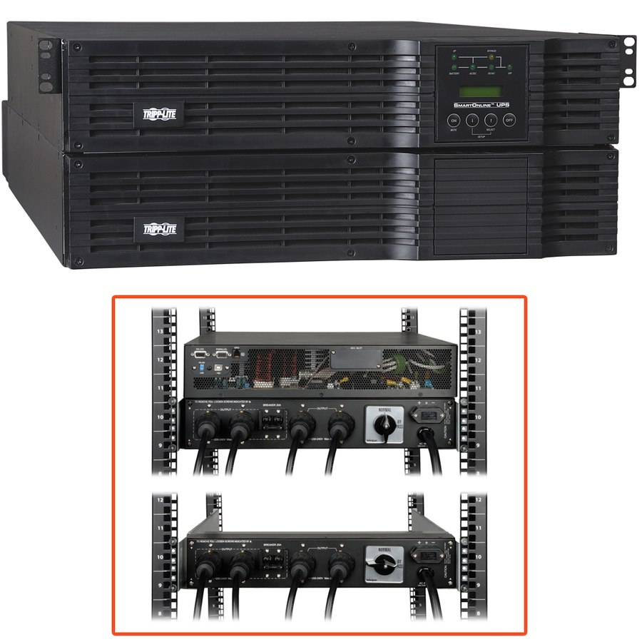 Tripp Lite by Eaton SmartOnline 208/240 & 120V 8kVA 5.6kW Double-Conversion UPS, 4U Rack/Tower, Extended Run, Network Card Options, USB, DB9, Bypass Switch