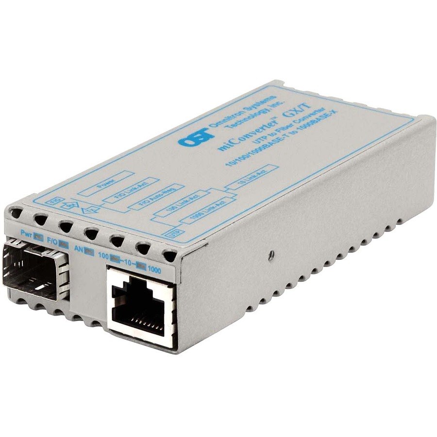 Omnitron Systems miConverter 1000Mbps Gigabit Ethernet Single-Fiber Media Converter RJ45 SFP