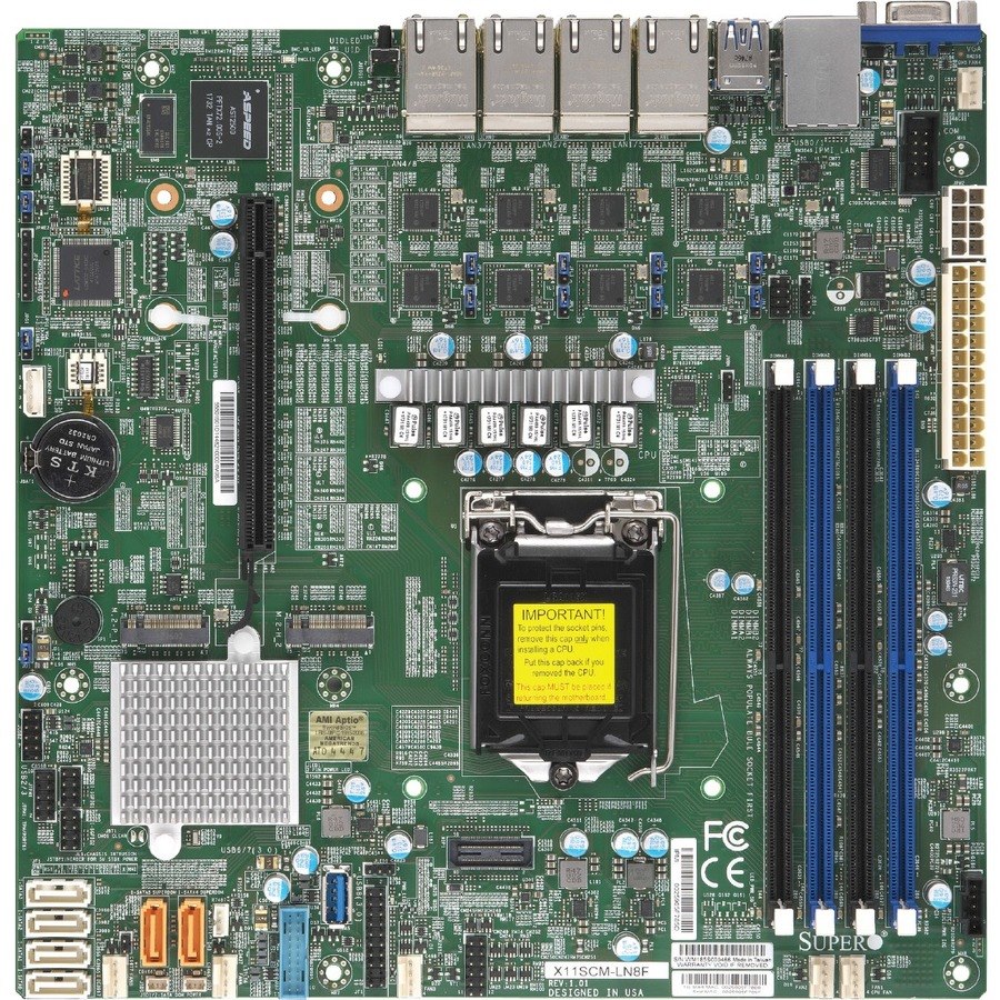 Supermicro X11SCM-LN8F Server Motherboard - Intel C246 Chipset - Socket H4 LGA-1151 - Micro ATX