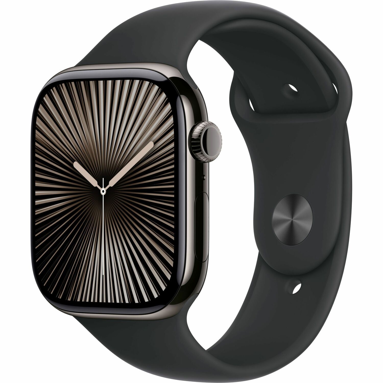 Apple Watch Series 10 Smart Watch - 46 mm Case Height - 36 mm Case Width - Slate Case Color - Black Band Color - Titanium Case Material - Wireless LAN - LTE, UMTS