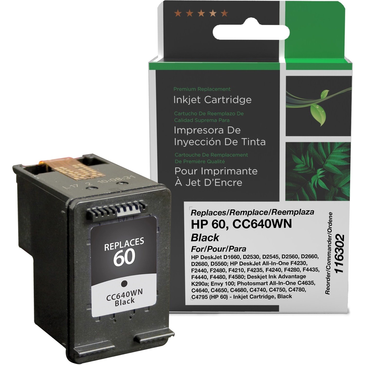 Clover Imaging Remanufactured Black Ink Cartridge for HP 60 (CC640WN)