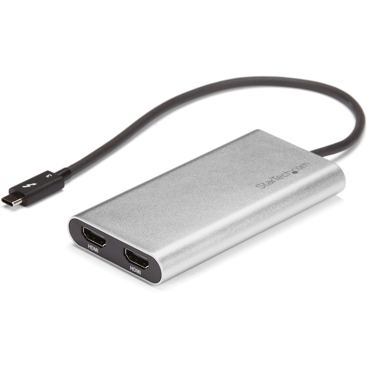 StarTech.com Thunderbolt to Dual HDMI 2.0 Adapter, Dual 4K 60Hz HDMI Video Converter, 2x Monitor Display Adapter, Mac & Windows